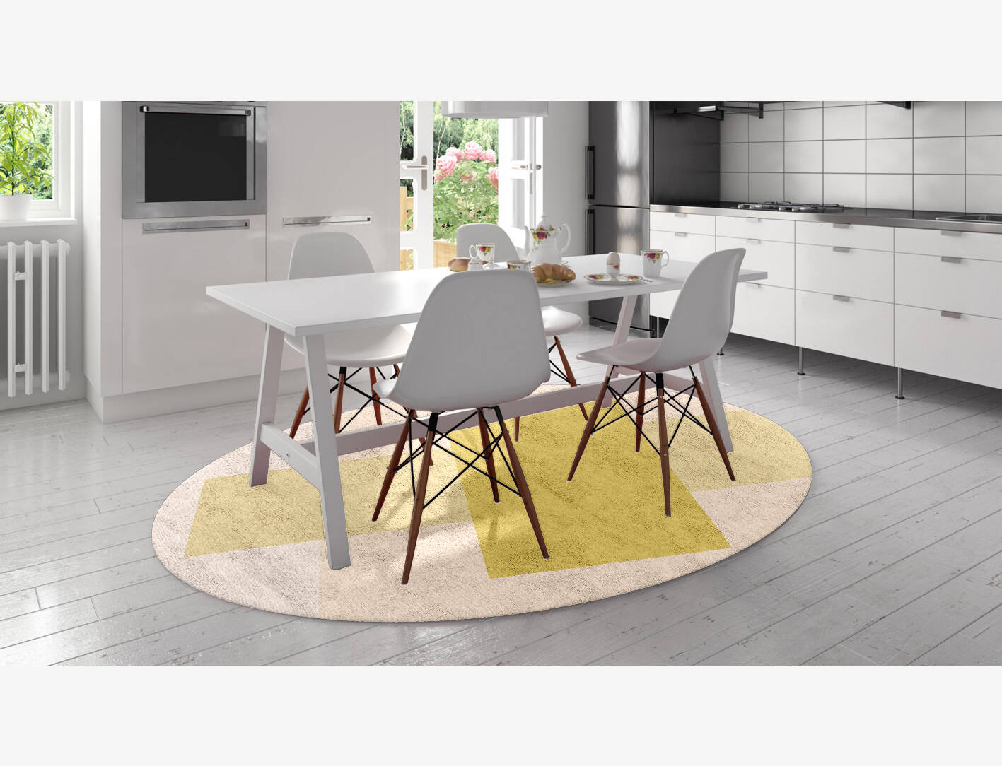 Kairos  Oval Hand Knotted Bamboo Silk Custom Rug by Rug Artisan