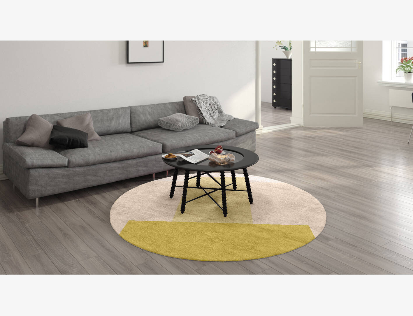 Kairos  Round Hand Knotted Bamboo Silk Custom Rug by Rug Artisan