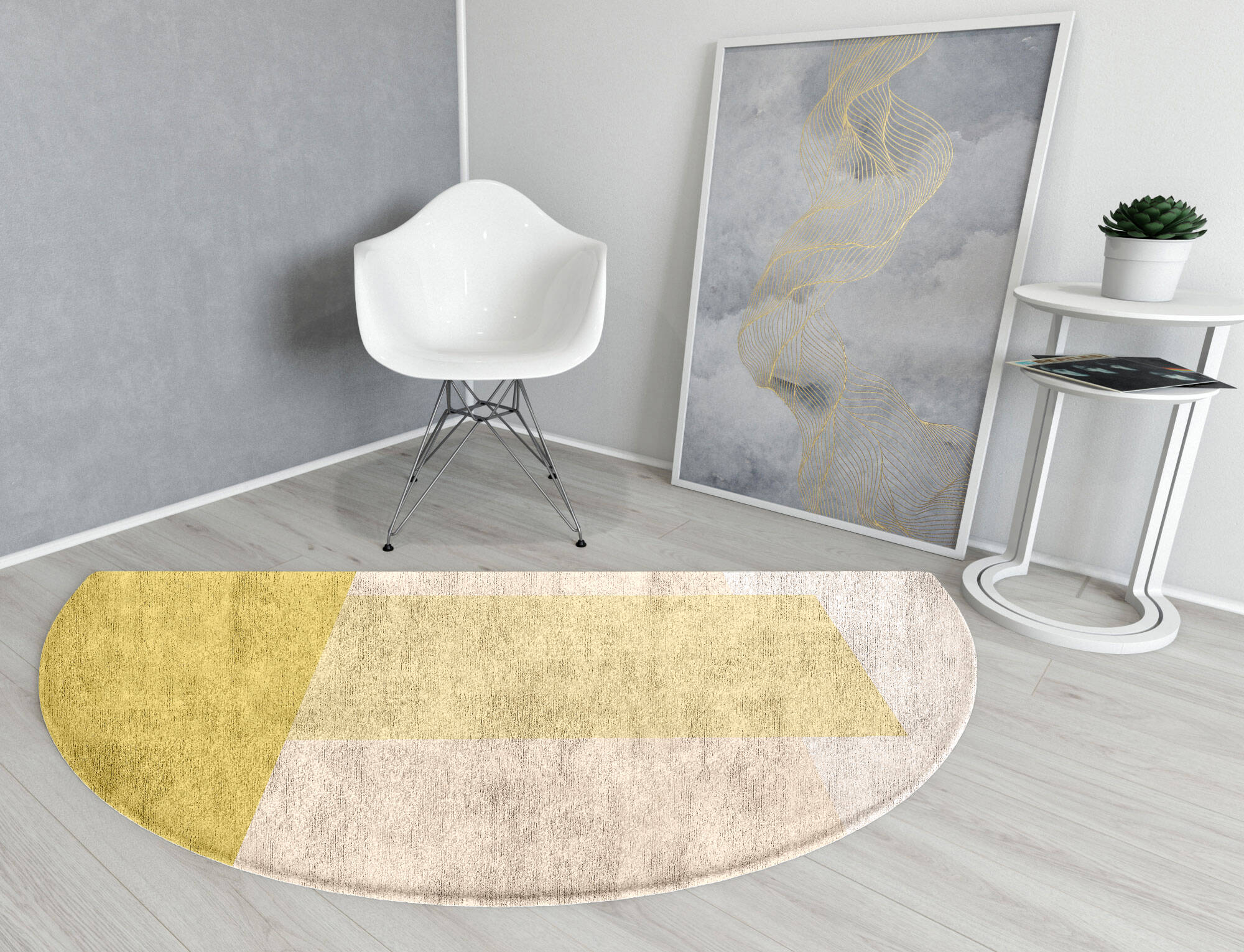 Kairos  Halfmoon Hand Tufted Bamboo Silk Custom Rug by Rug Artisan