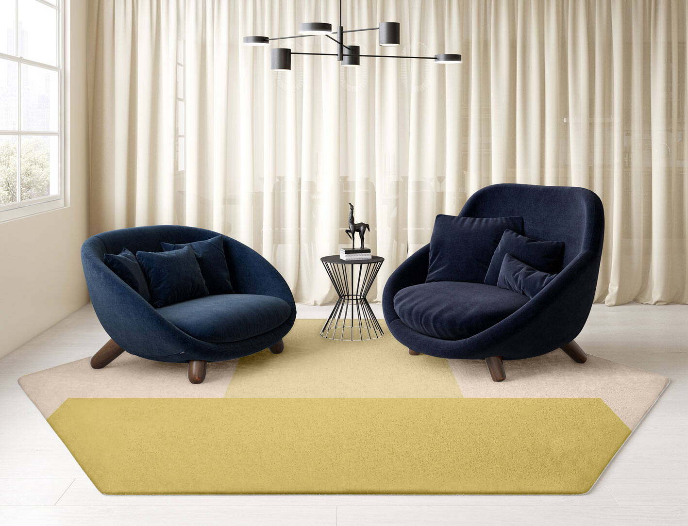 Kairos  Hexagon Hand Tufted Pure Wool Custom Rug by Rug Artisan