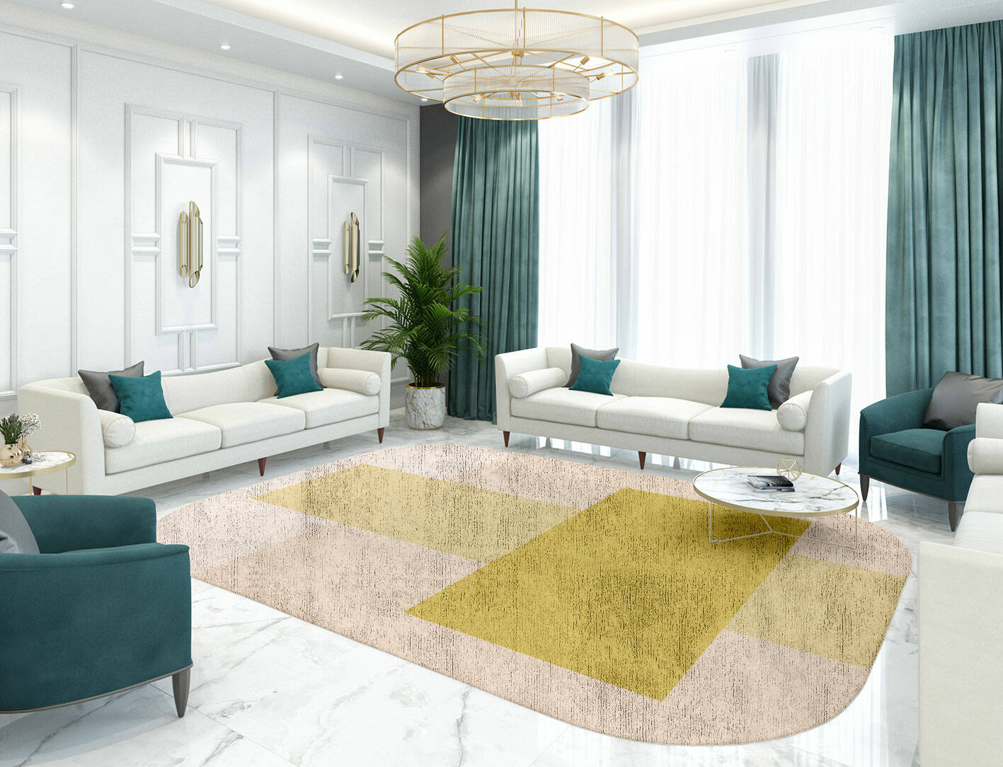 Kairos  Oblong Hand Tufted Bamboo Silk Custom Rug by Rug Artisan