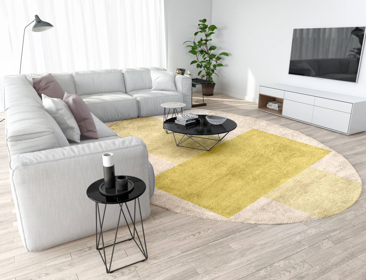 Kairos  Oval Hand Tufted Bamboo Silk Custom Rug by Rug Artisan