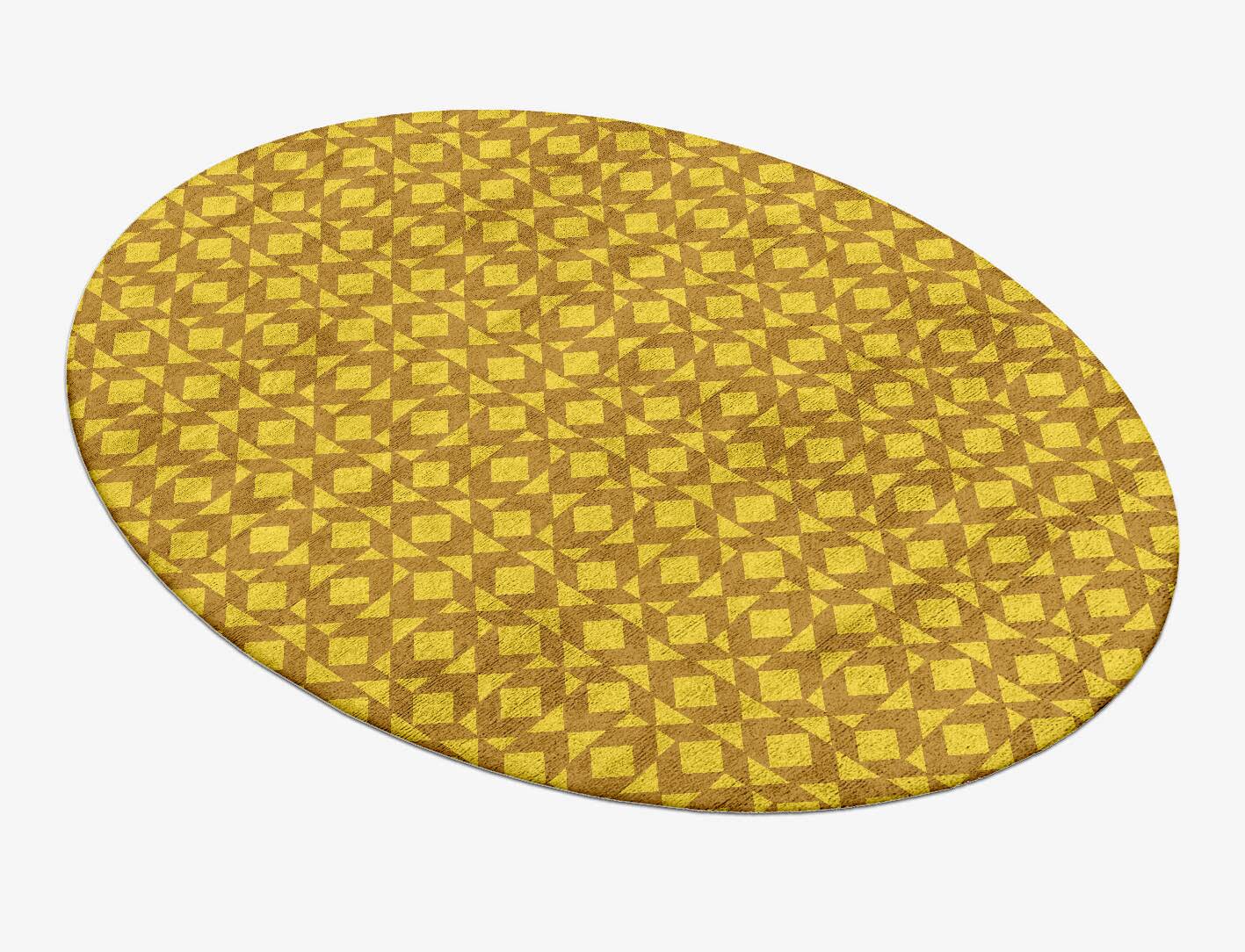 Kaleidoscope Modern Geometrics Oval Hand Tufted Bamboo Silk Custom Rug by Rug Artisan