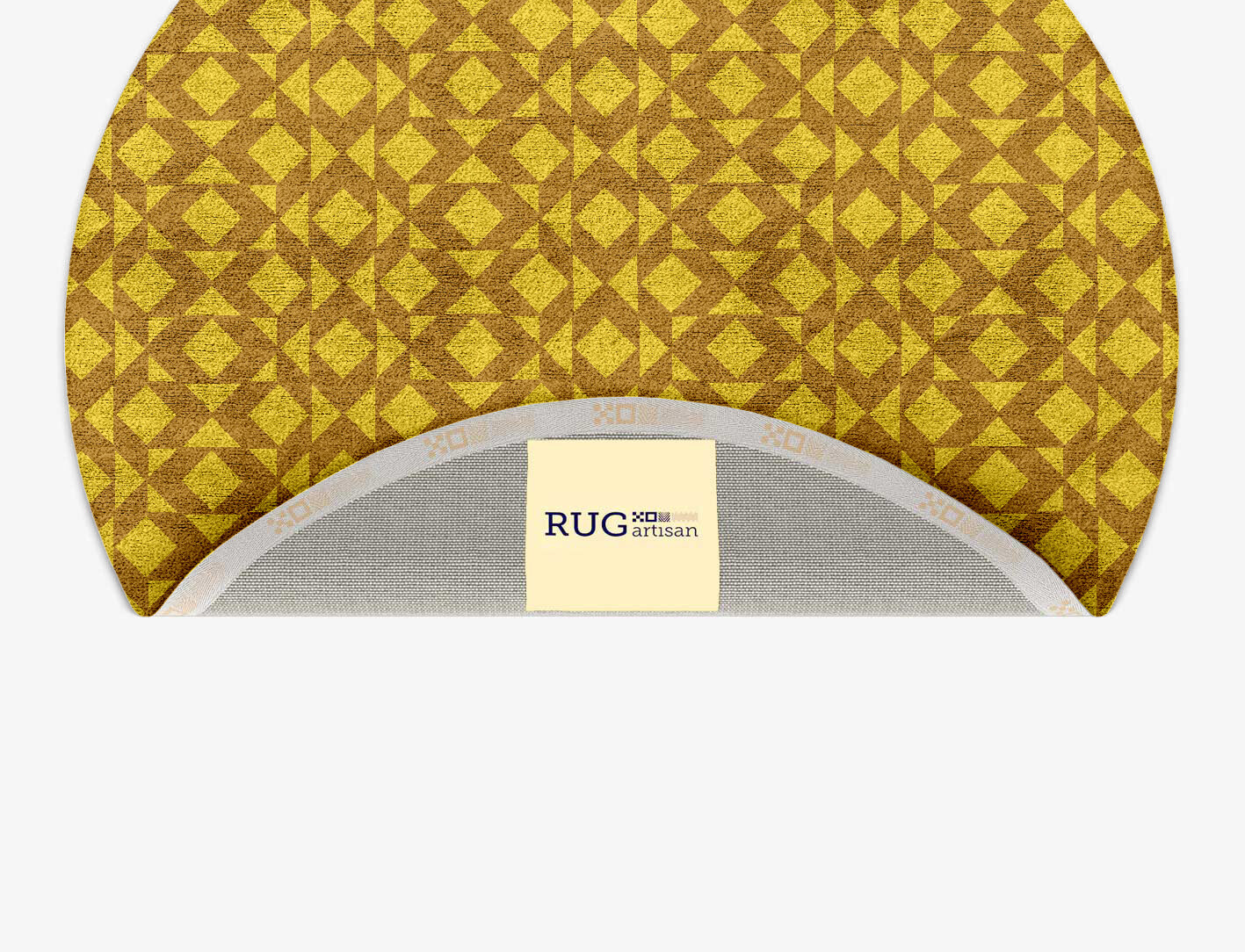 Kaleidoscope Geometric Round Hand Tufted Bamboo Silk Custom Rug by Rug Artisan