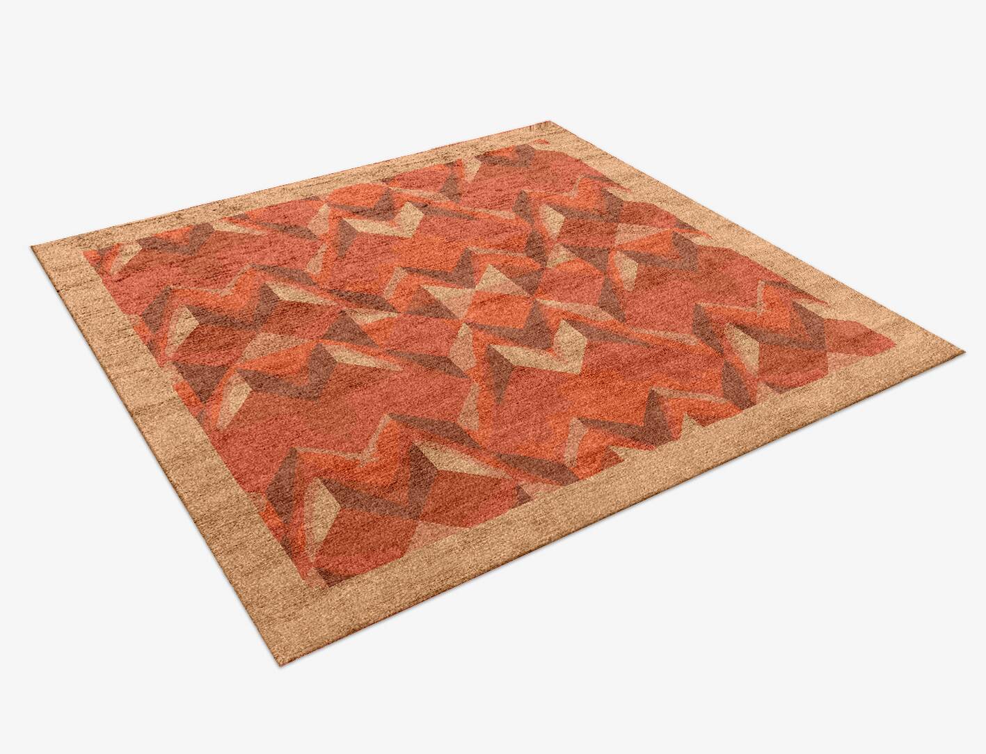 Kami Origami Square Hand Knotted Bamboo Silk Custom Rug by Rug Artisan