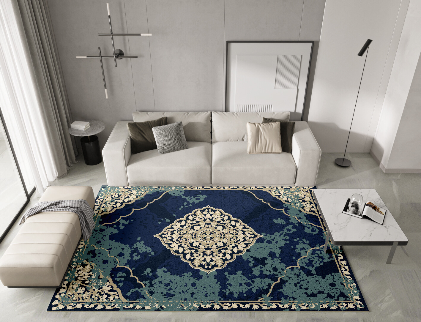 Kamyar Persian Bagh Rectangle Hand Tufted Pure Wool Custom Rug by Rug Artisan