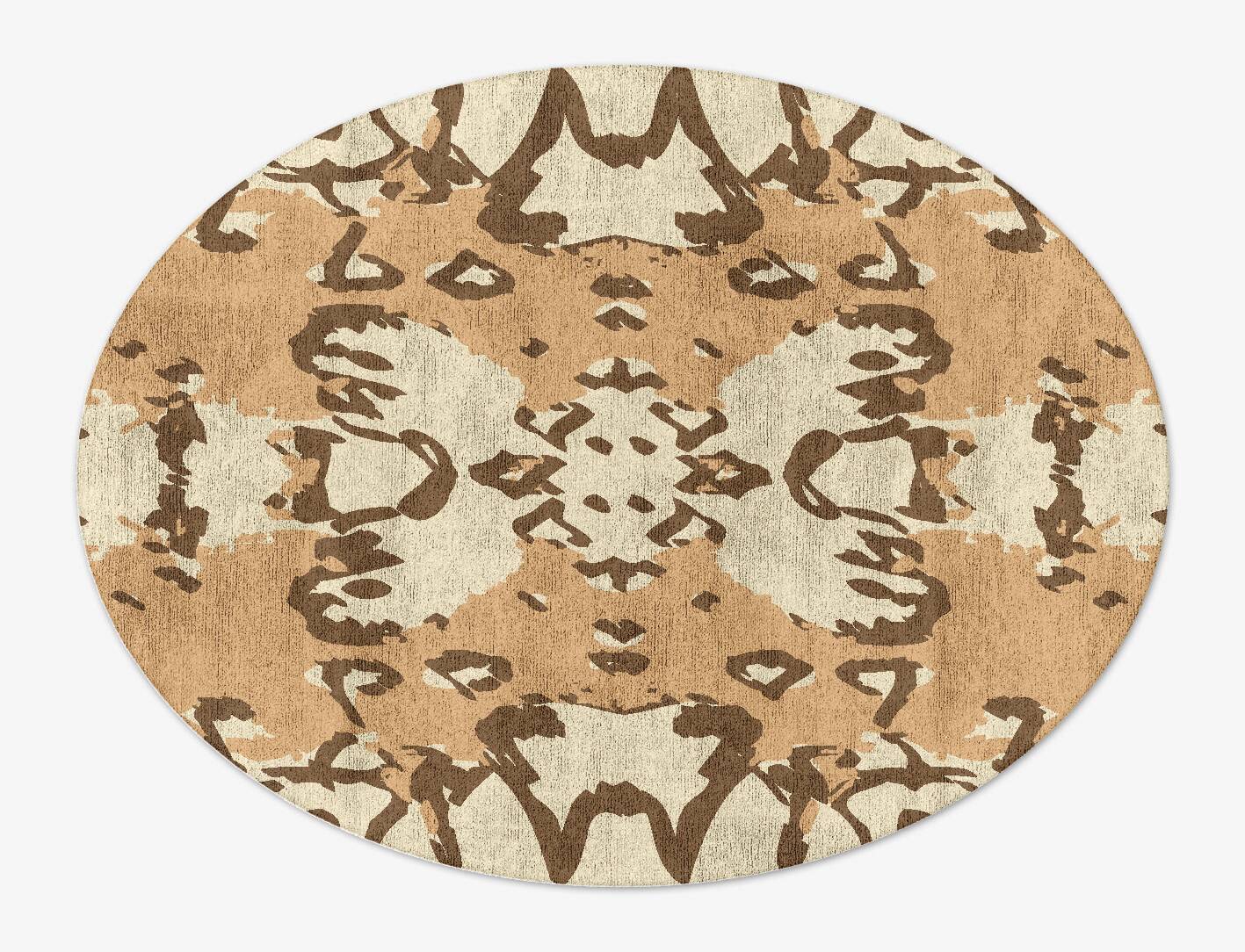 Kanga Abstract Oval Hand Tufted Bamboo Silk Custom Rug by Rug Artisan