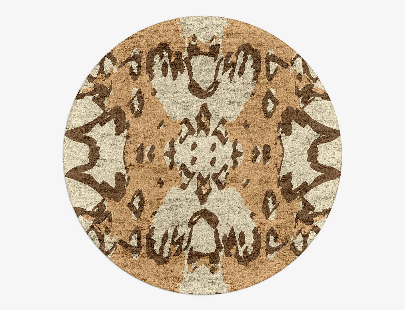 Kanga Abstract Round Hand Tufted Bamboo Silk Custom Rug by Rug Artisan