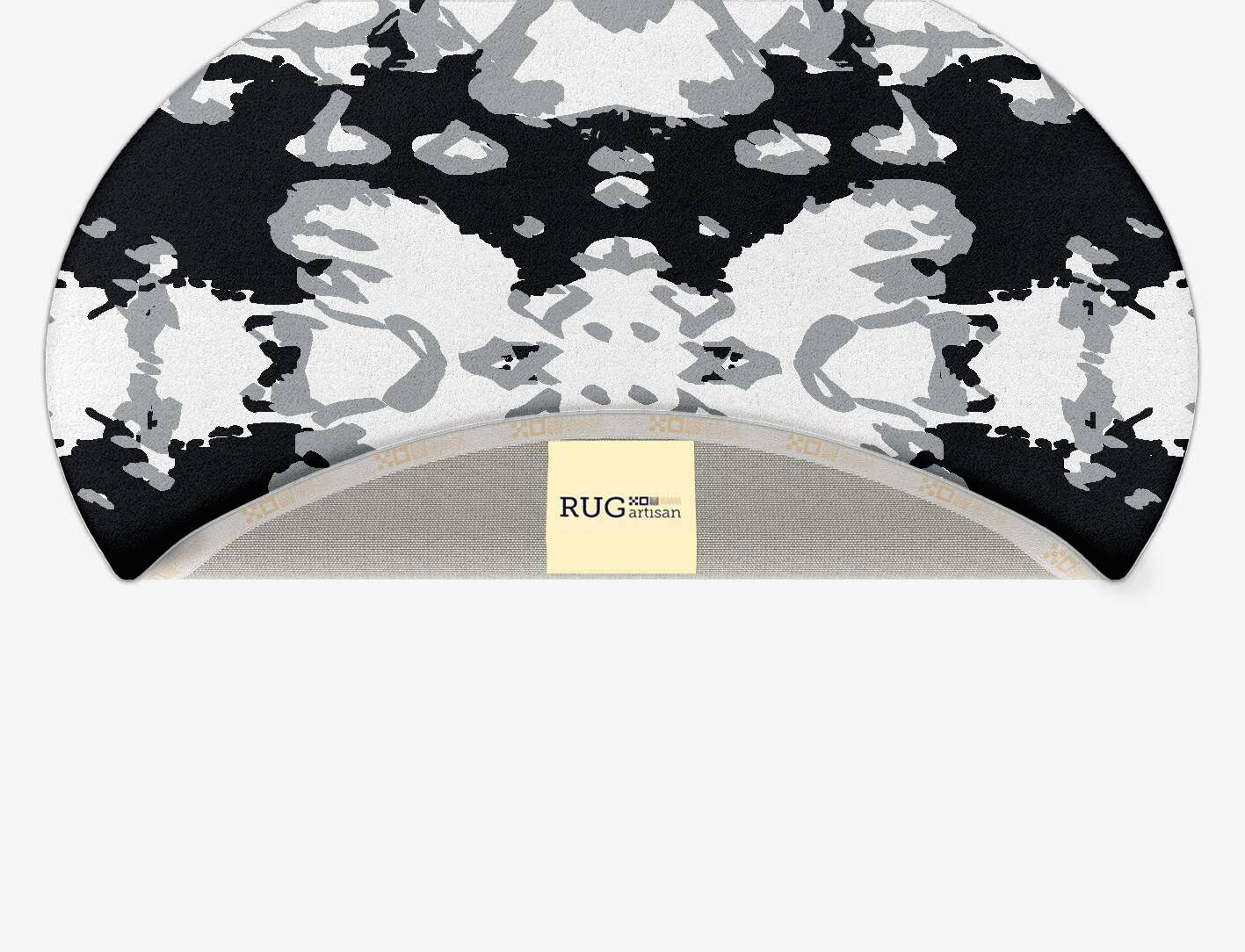 Kanga Black Monochrome Oval Hand Tufted Pure Wool Custom Rug by Rug Artisan