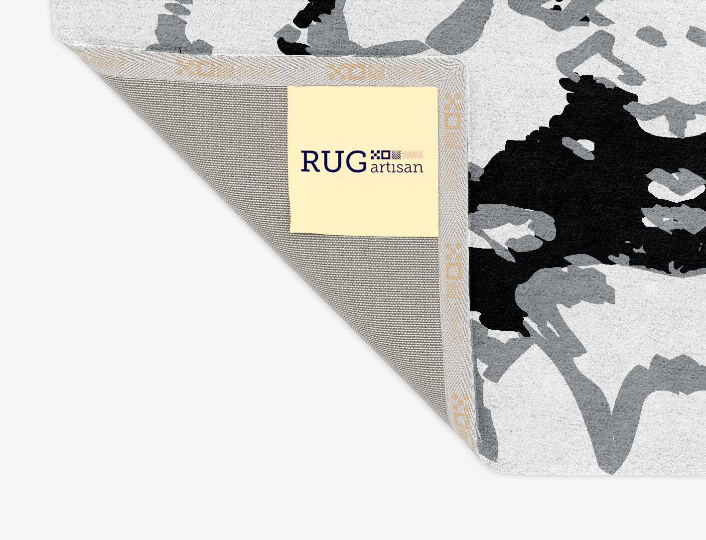 Kanga Black Monochrome Rectangle Hand Tufted Pure Wool Custom Rug by Rug Artisan