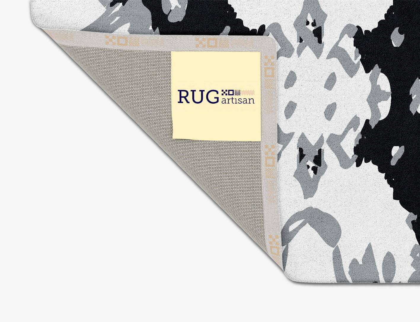 Kanga Black Monochrome Square Hand Tufted Pure Wool Custom Rug by Rug Artisan
