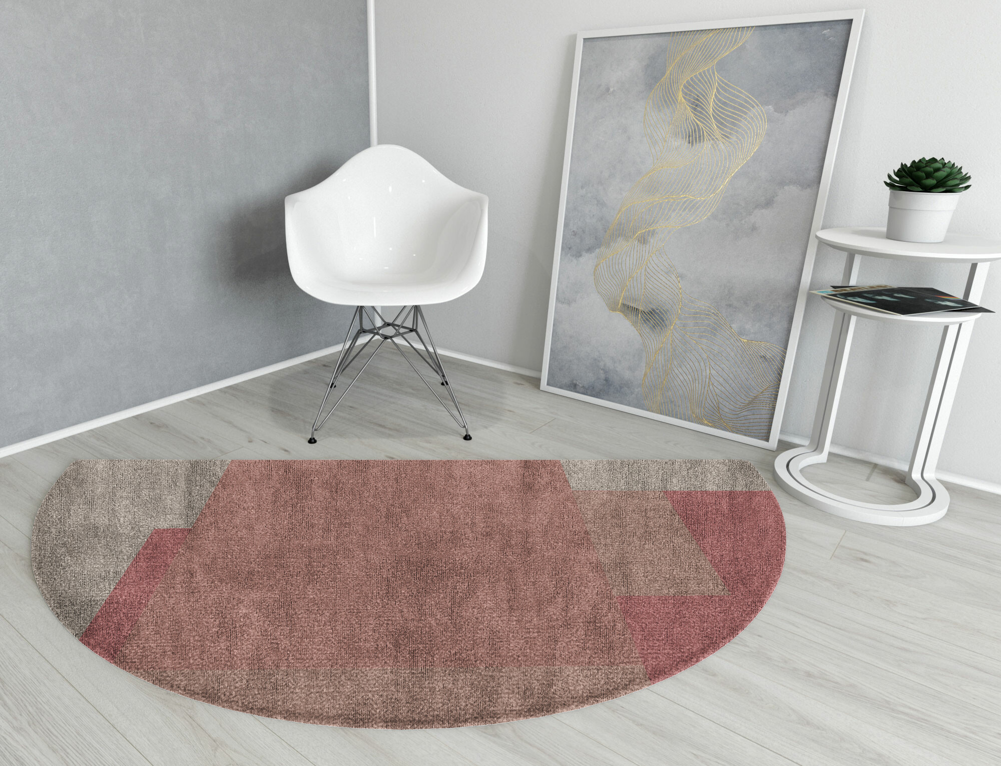 Kaukai  Halfmoon Hand Knotted Bamboo Silk Custom Rug by Rug Artisan