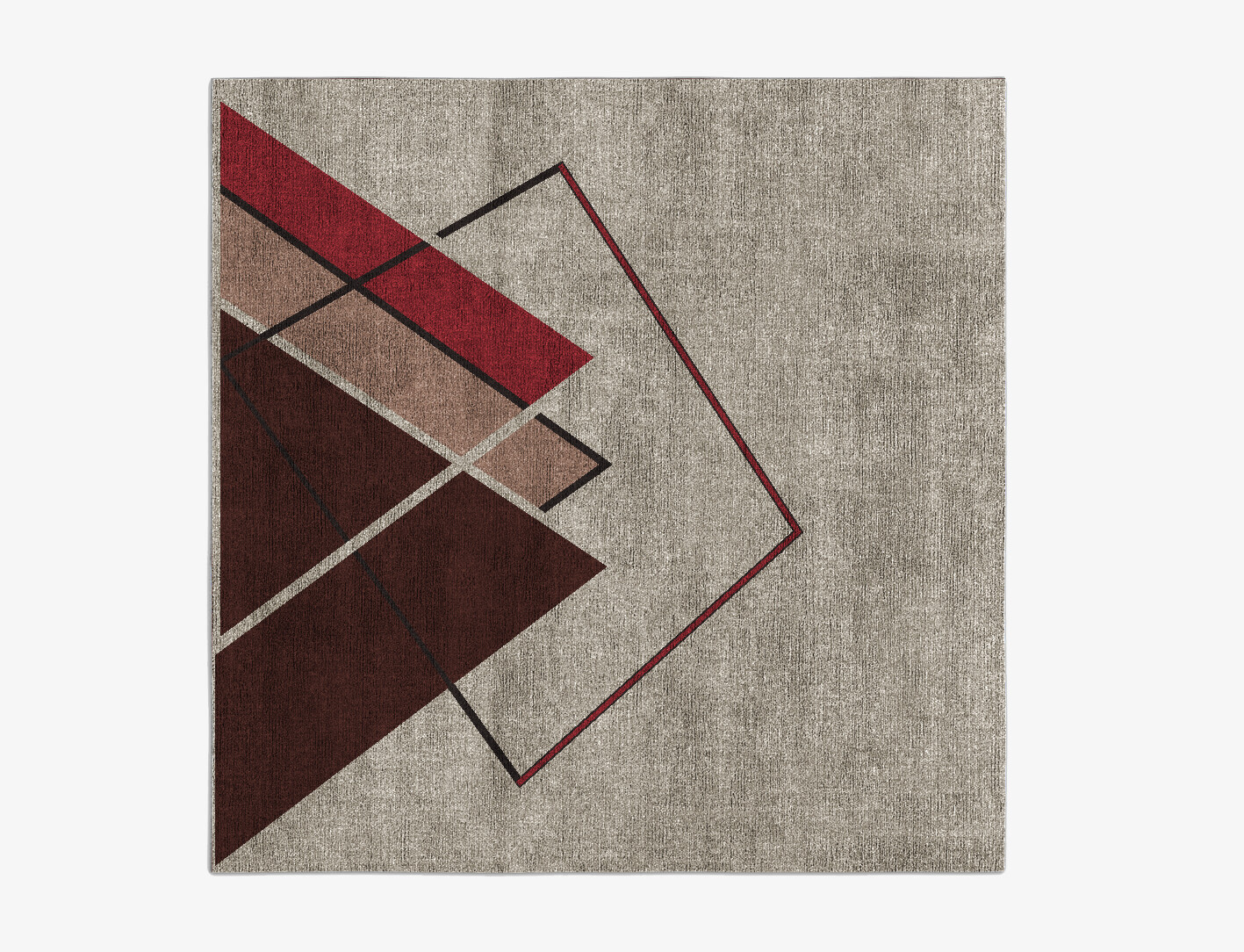 Kef Abstract Square Flatweave Bamboo Silk Custom Rug by Rug Artisan