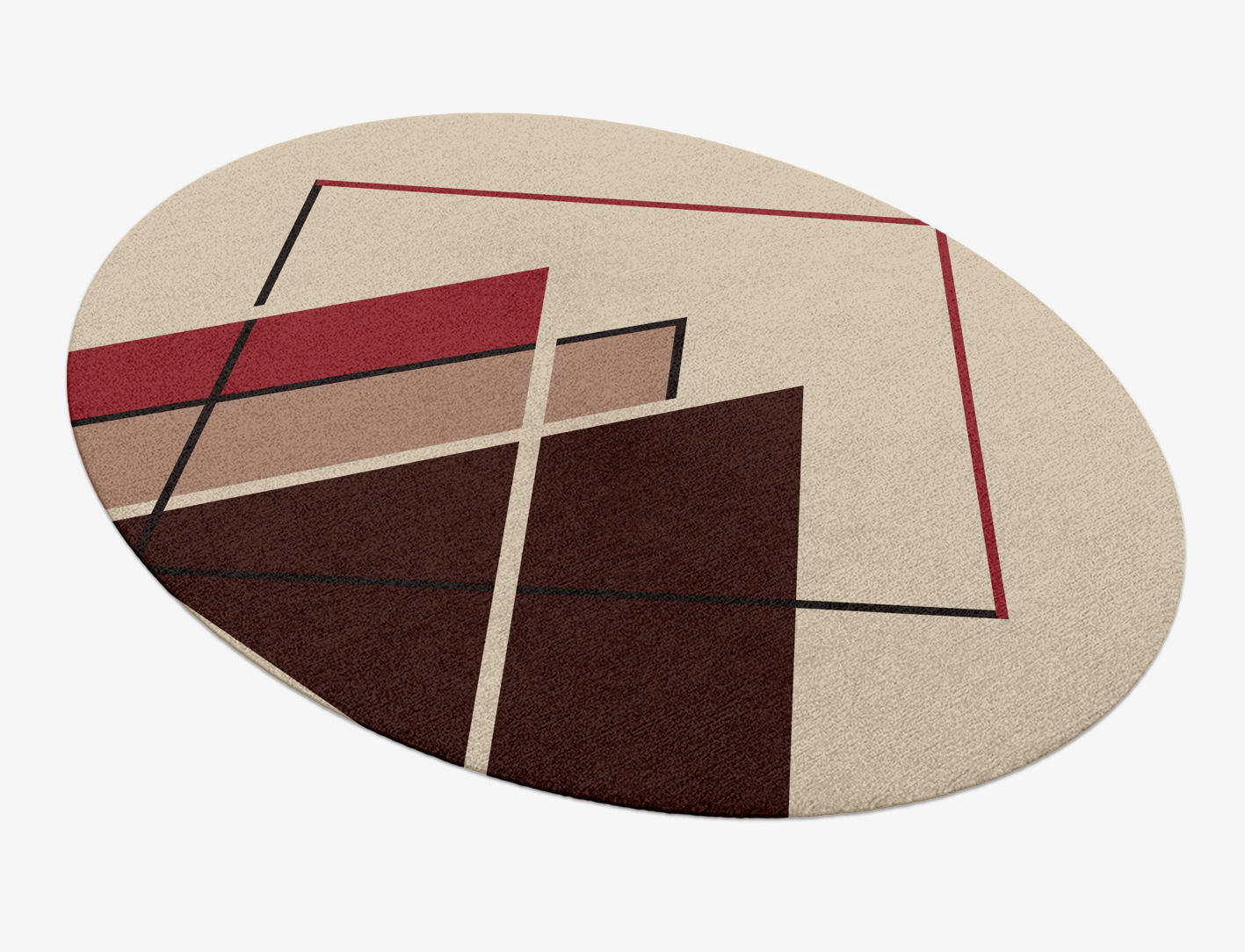 Kef Abstract Oval Hand Knotted Tibetan Wool Custom Rug by Rug Artisan