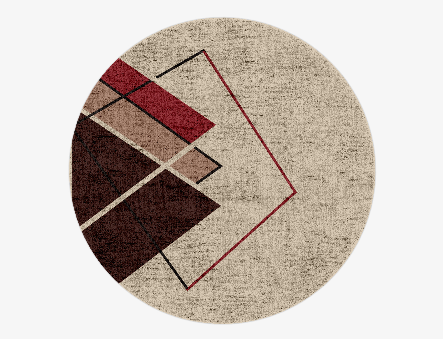 Kef Abstract Round Hand Knotted Bamboo Silk Custom Rug by Rug Artisan