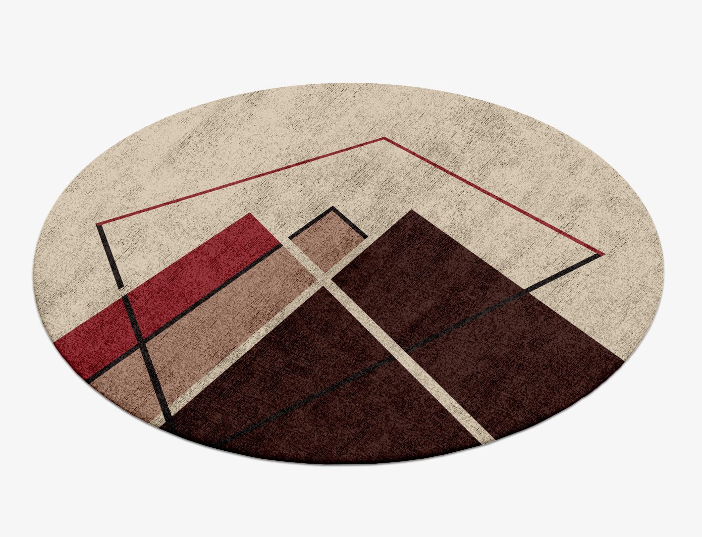 Kef Abstract Round Hand Knotted Bamboo Silk Custom Rug by Rug Artisan