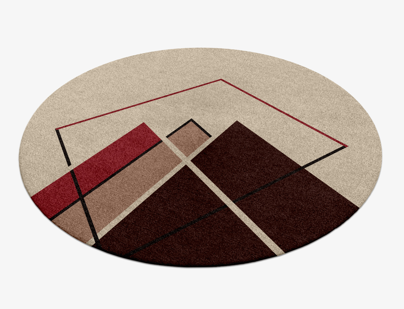 Kef Abstract Round Hand Knotted Tibetan Wool Custom Rug by Rug Artisan