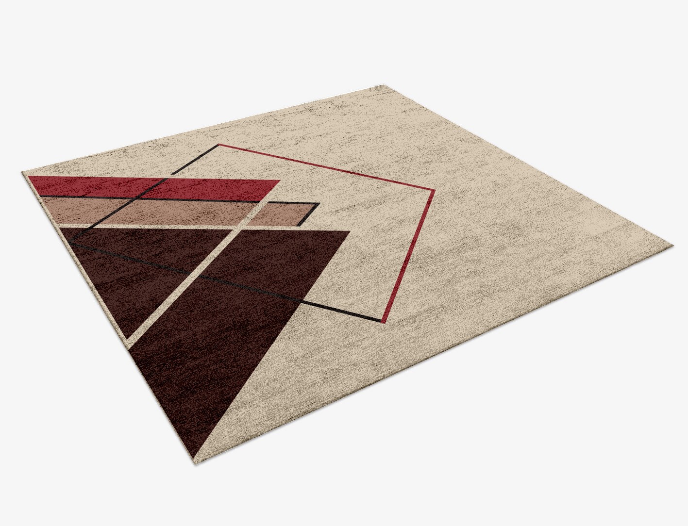Kef Abstract Square Hand Knotted Bamboo Silk Custom Rug by Rug Artisan
