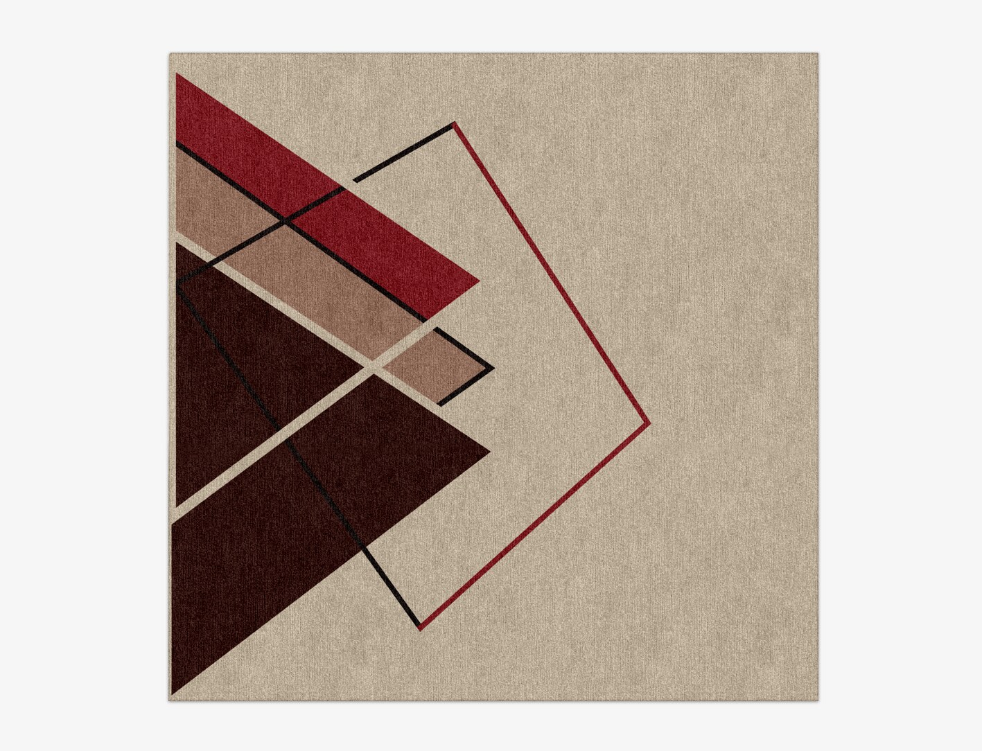 Kef Abstract Square Hand Knotted Tibetan Wool Custom Rug by Rug Artisan