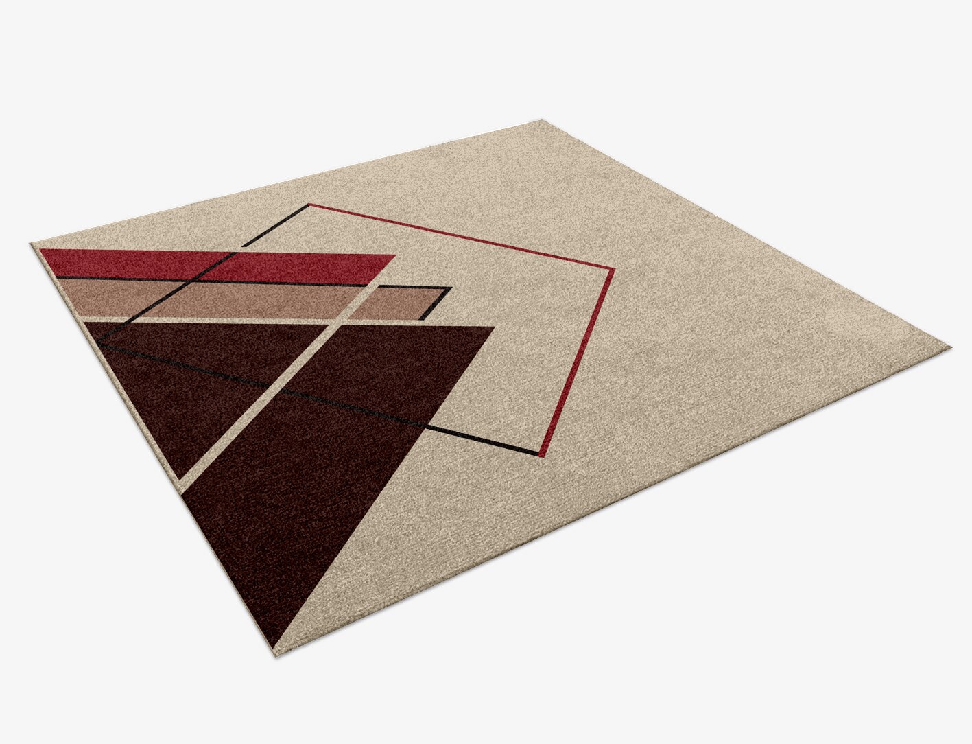 Kef Abstract Square Hand Knotted Tibetan Wool Custom Rug by Rug Artisan