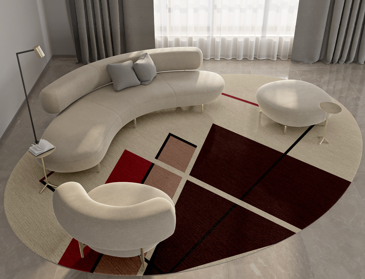 Kef Abstract Oval Hand Tufted Pure Wool Custom Rug by Rug Artisan