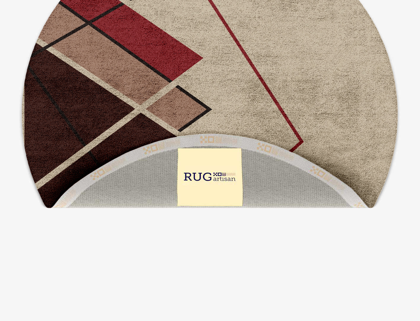 Kef Abstract Round Hand Tufted Bamboo Silk Custom Rug by Rug Artisan
