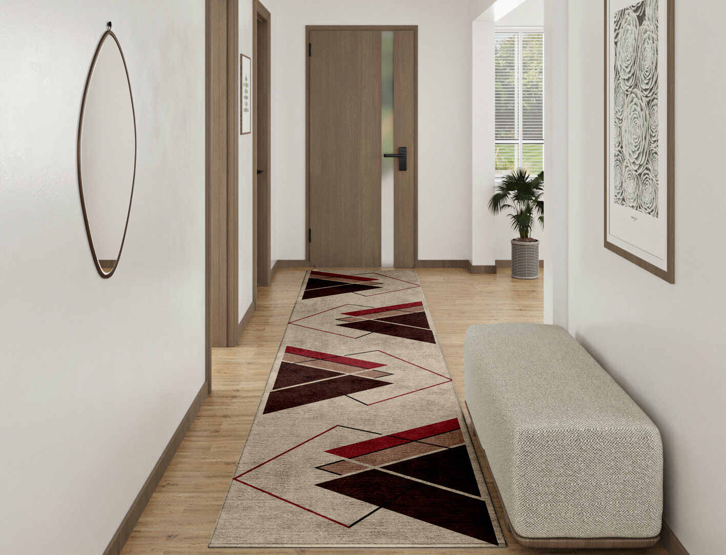 Kef Abstract Runner Hand Tufted Bamboo Silk Custom Rug by Rug Artisan
