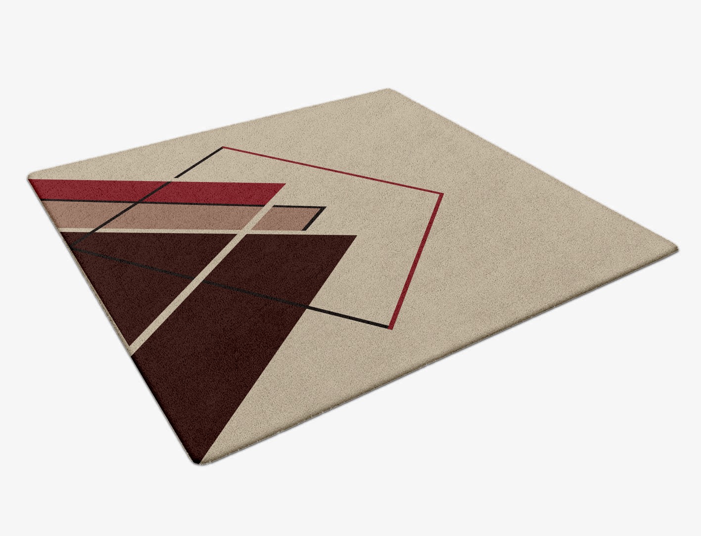 Kef Abstract Square Hand Tufted Pure Wool Custom Rug by Rug Artisan