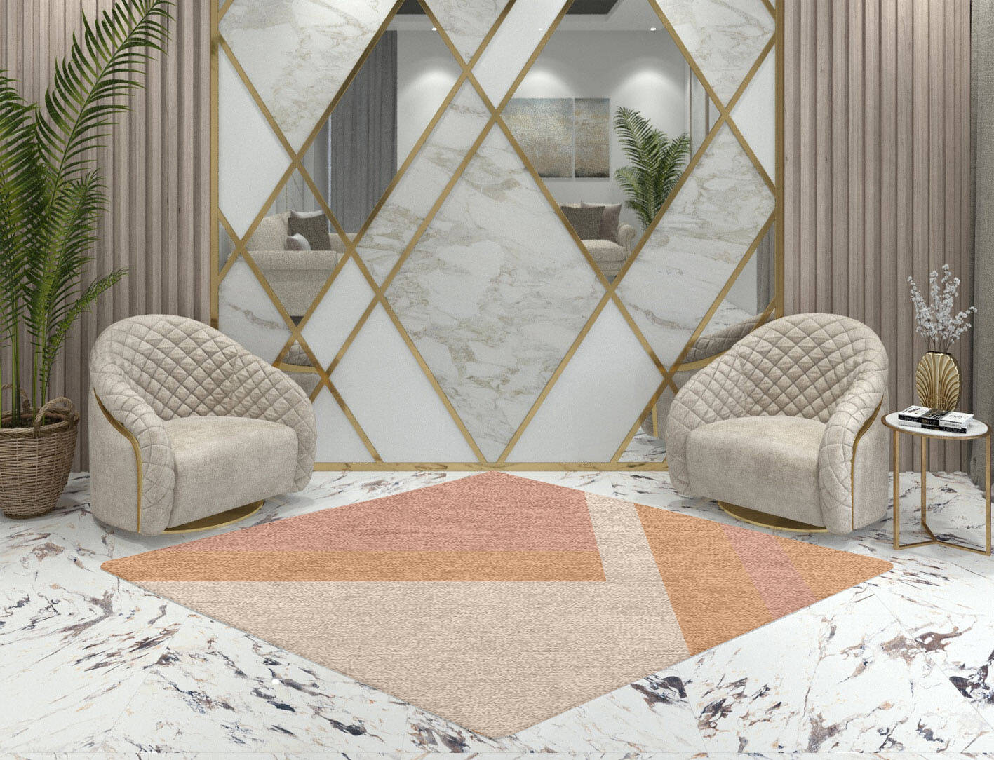 Kilig  Diamond Hand Knotted Tibetan Wool Custom Rug by Rug Artisan