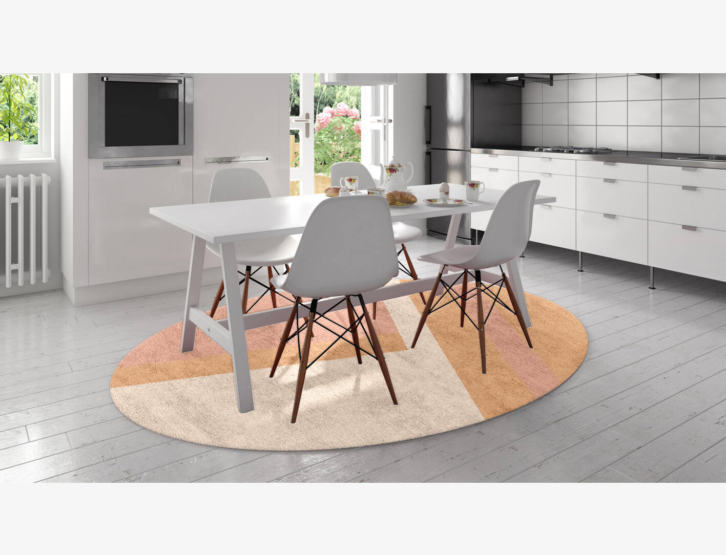 Kilig  Oval Hand Knotted Bamboo Silk Custom Rug by Rug Artisan