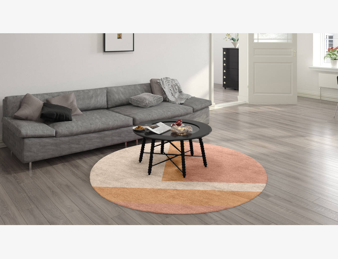 Kilig  Round Hand Knotted Bamboo Silk Custom Rug by Rug Artisan