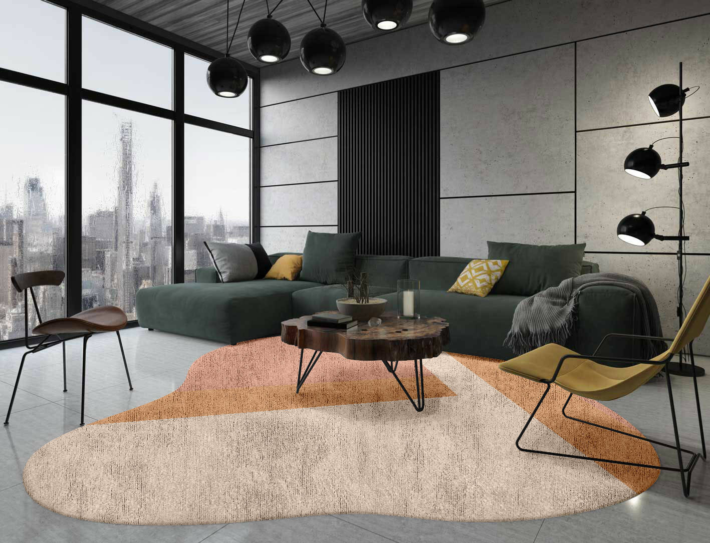 Kilig  Splash Hand Knotted Bamboo Silk Custom Rug by Rug Artisan