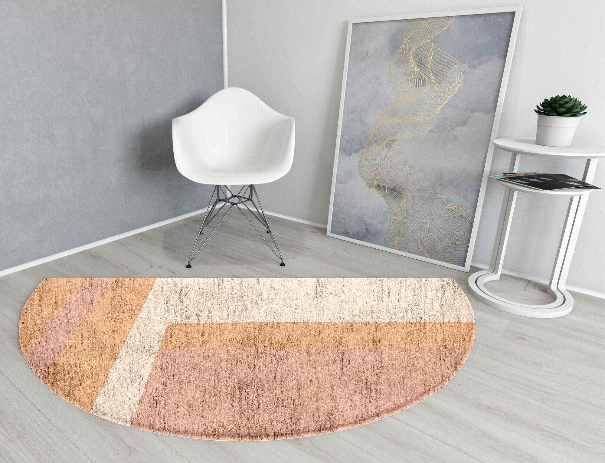 Kilig  Halfmoon Hand Tufted Bamboo Silk Custom Rug by Rug Artisan