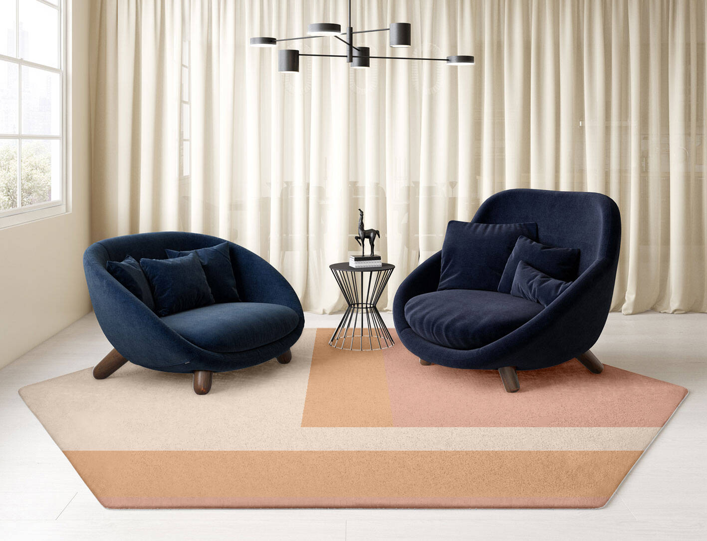 Kilig  Hexagon Hand Tufted Pure Wool Custom Rug by Rug Artisan