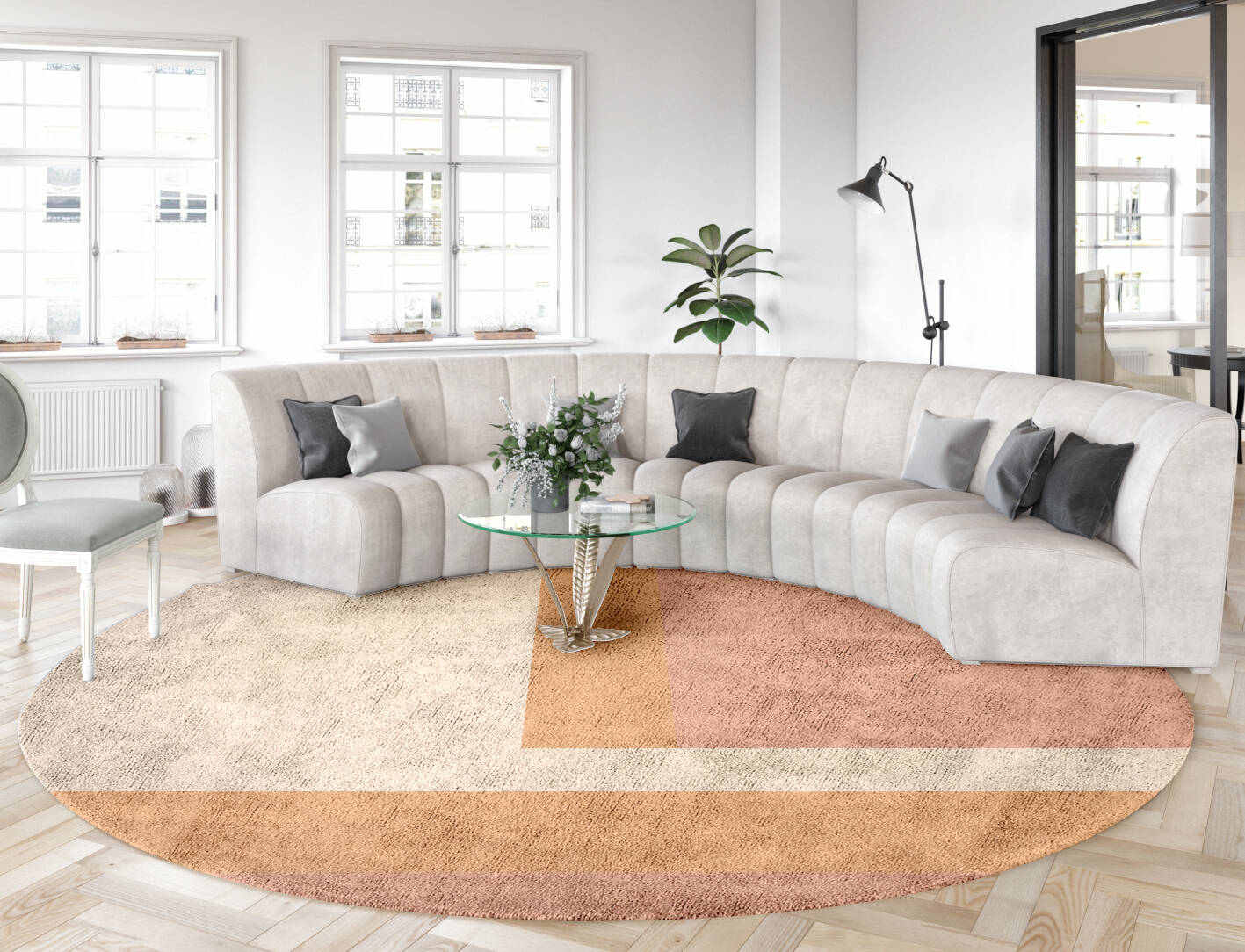Kilig  Round Hand Tufted Bamboo Silk Custom Rug by Rug Artisan