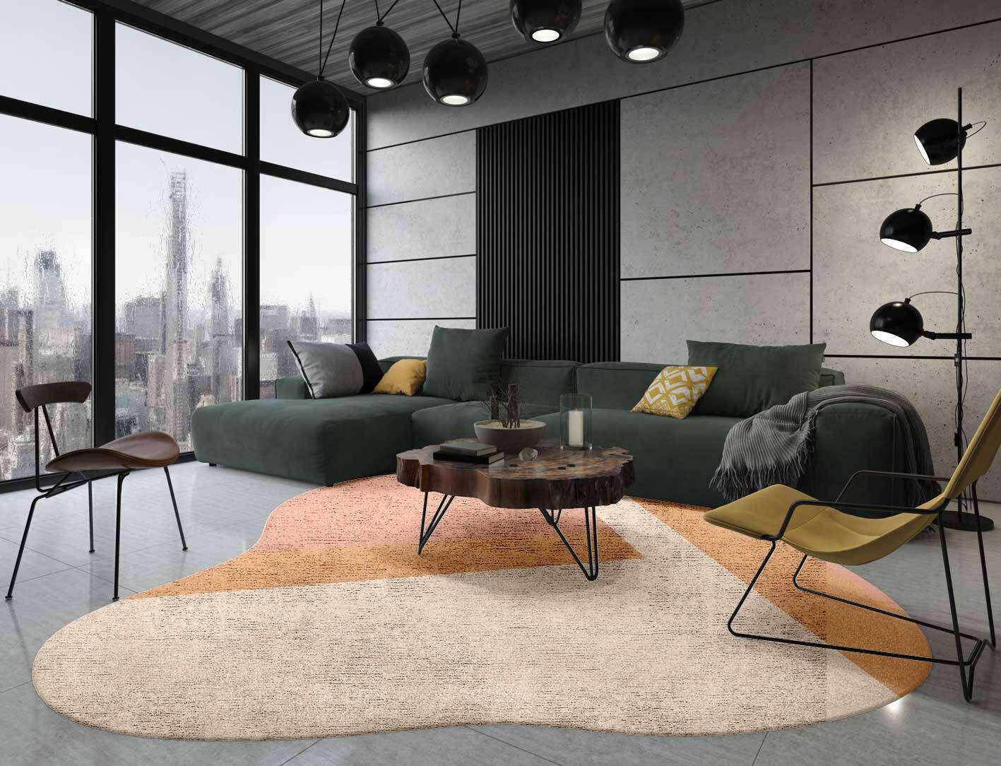 Kilig  Splash Hand Tufted Bamboo Silk Custom Rug by Rug Artisan