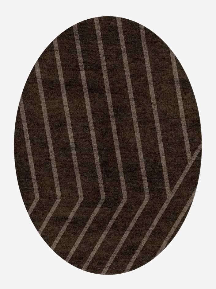 Kin Minimalist Oval Hand Knotted Bamboo Silk Custom Rug by Rug Artisan