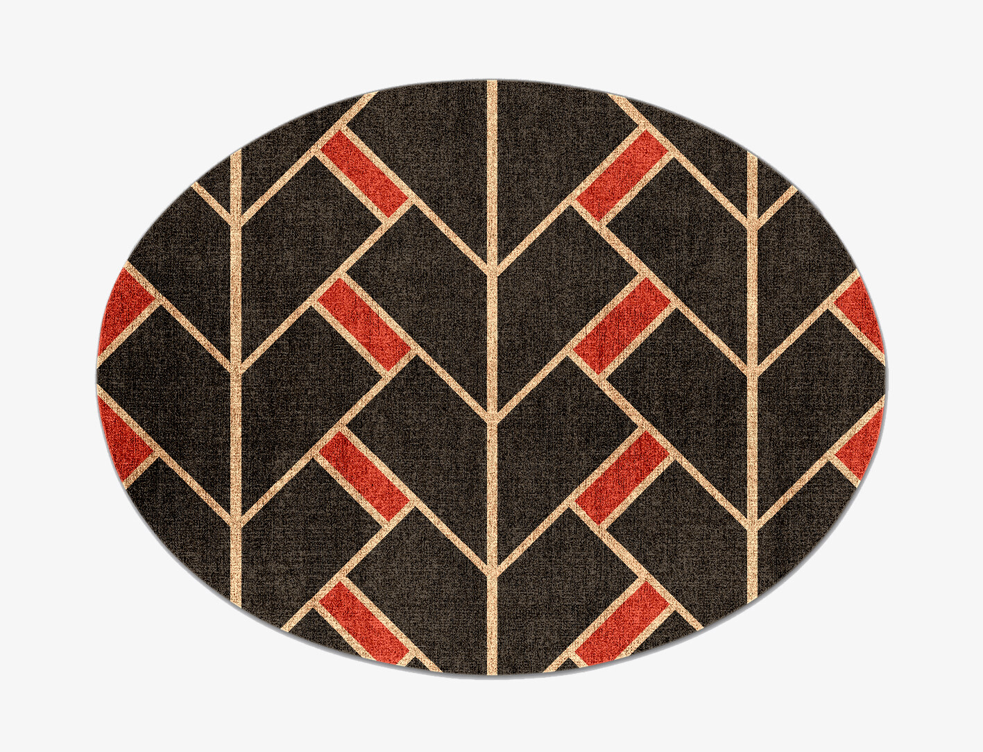 Kites Geometric Oval Flatweave Bamboo Silk Custom Rug by Rug Artisan