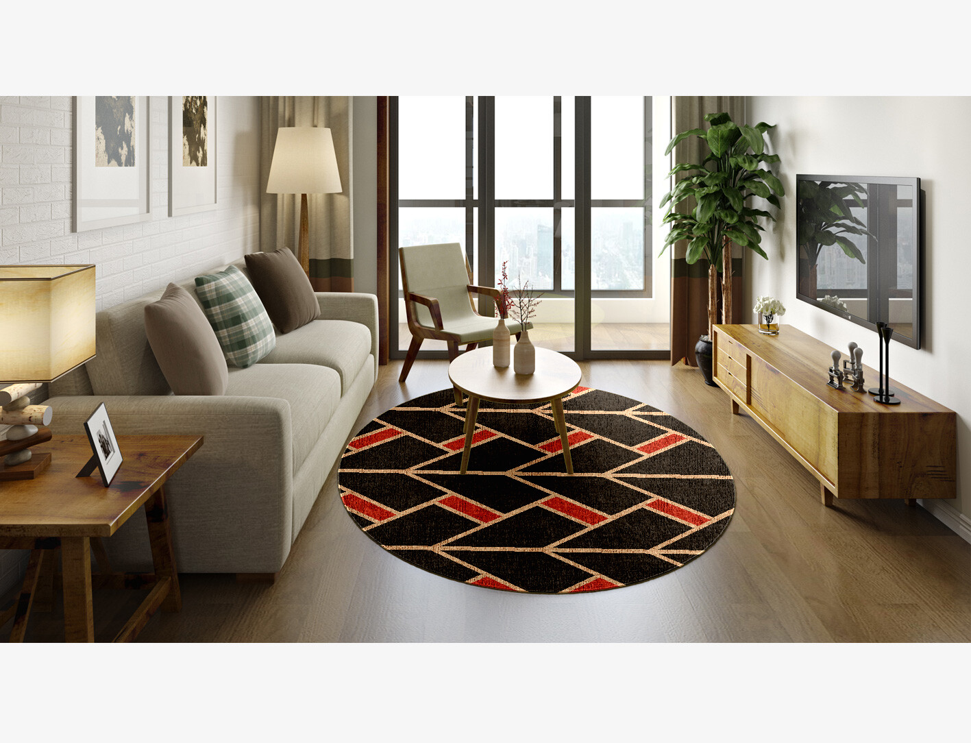 Kites Geometric Oval Flatweave Bamboo Silk Custom Rug by Rug Artisan