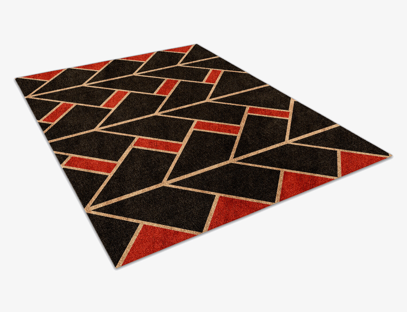 Kites Geometric Rectangle Flatweave Bamboo Silk Custom Rug by Rug Artisan