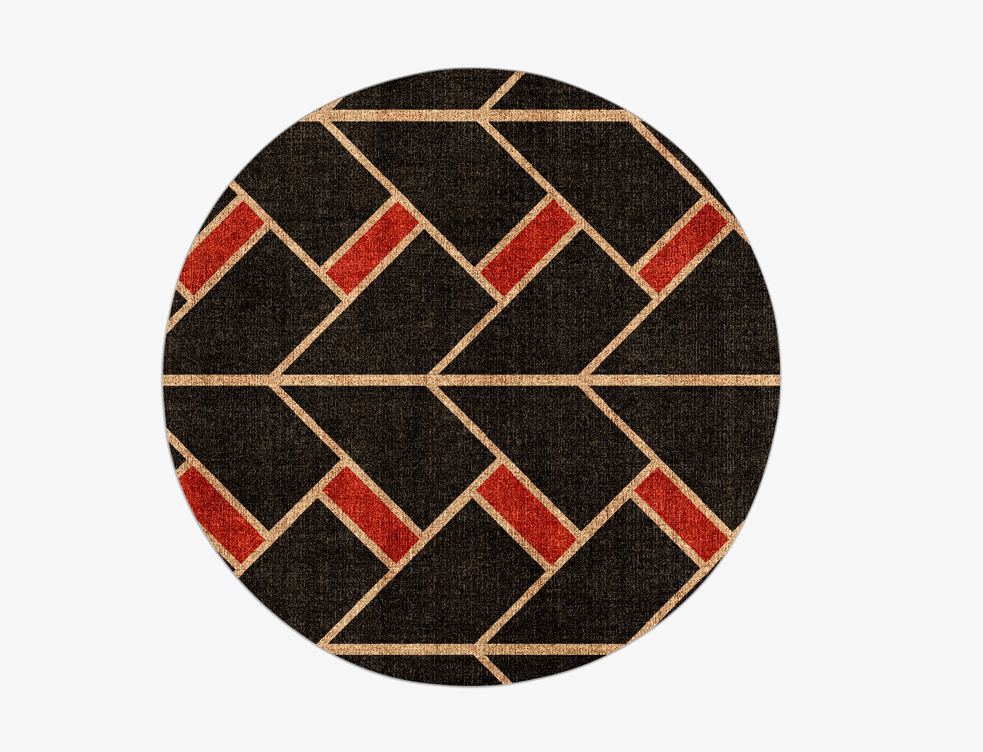 Kites Geometric Round Flatweave Bamboo Silk Custom Rug by Rug Artisan
