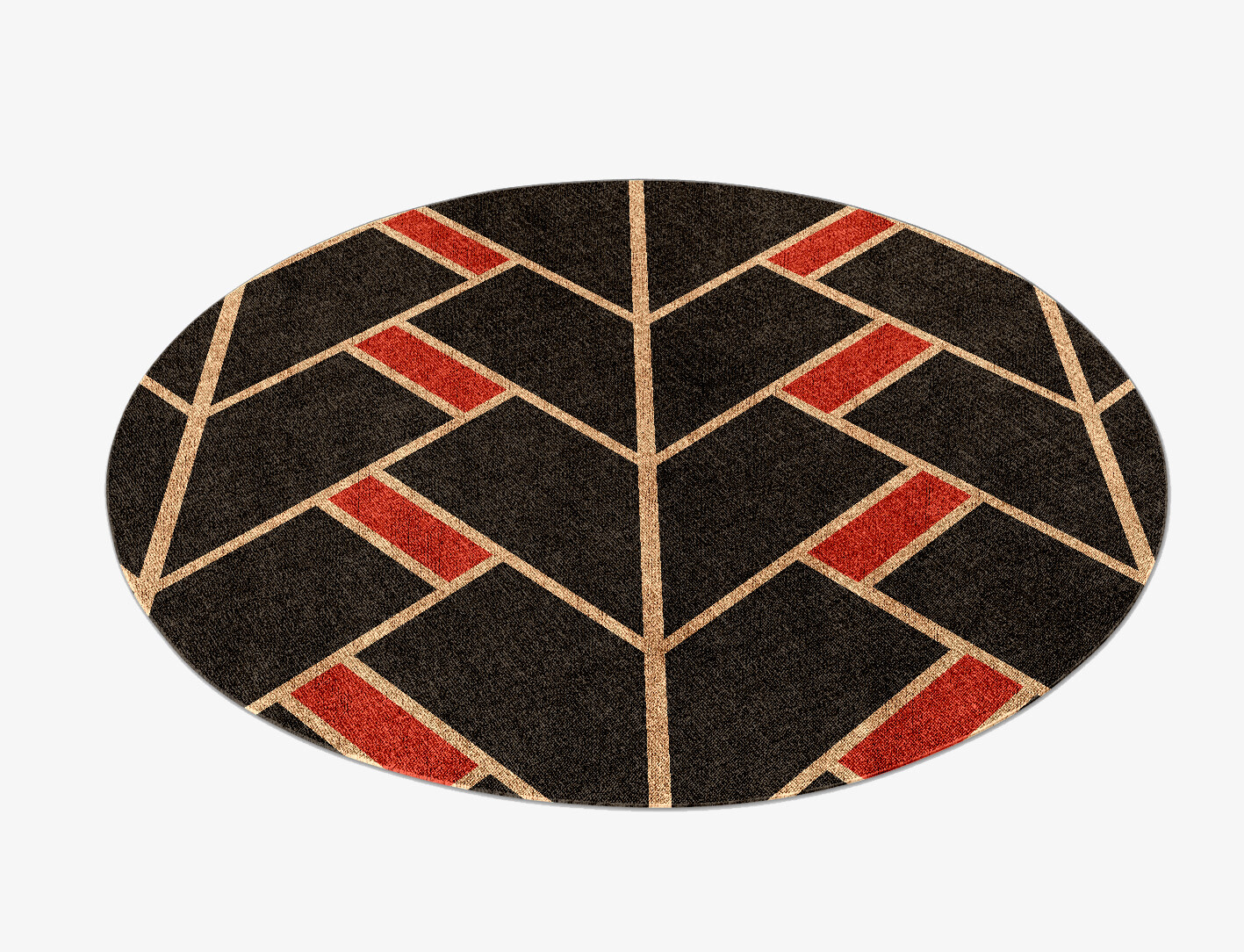 Kites Geometric Round Flatweave Bamboo Silk Custom Rug by Rug Artisan