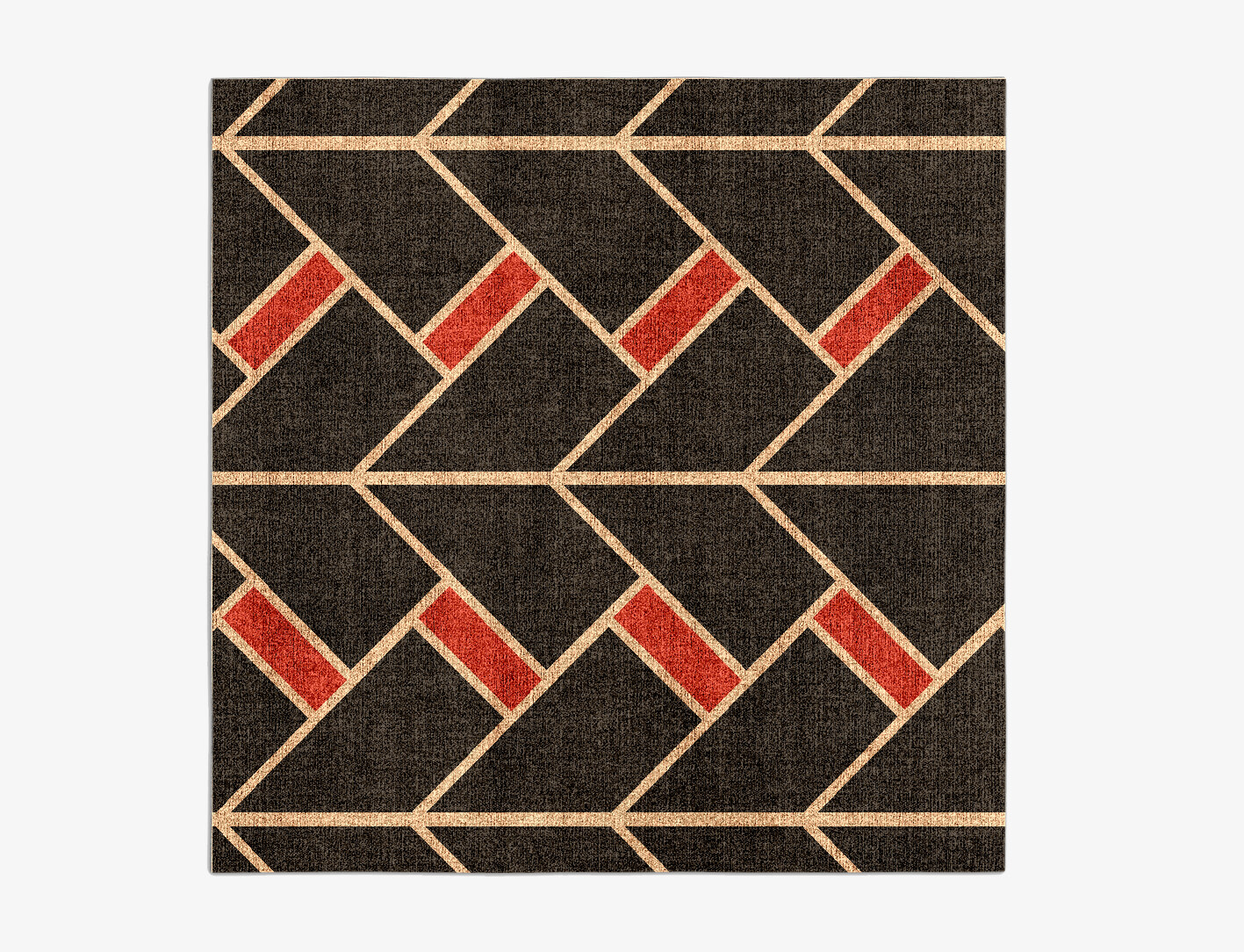 Kites Geometric Square Flatweave Bamboo Silk Custom Rug by Rug Artisan