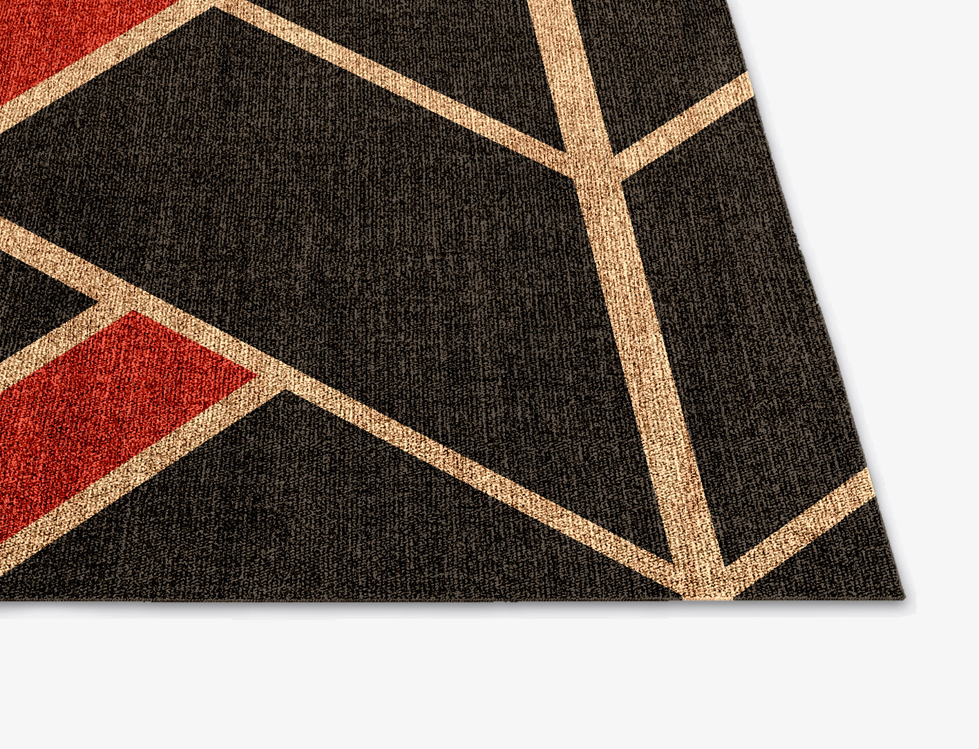 Kites Geometric Square Flatweave Bamboo Silk Custom Rug by Rug Artisan