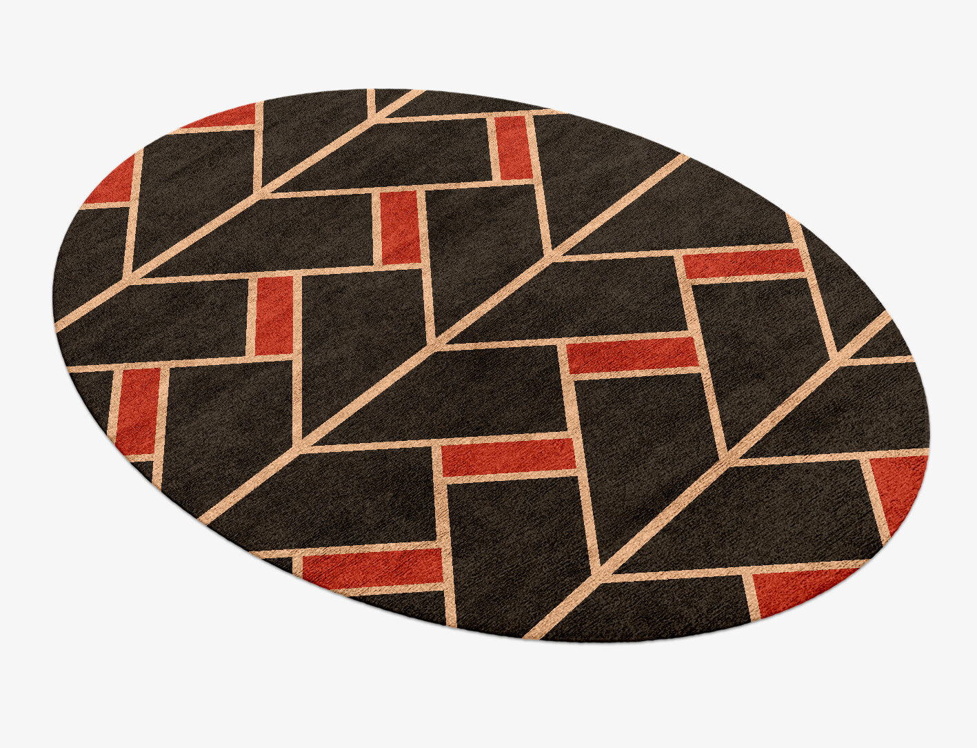 Kites Geometric Oval Hand Knotted Bamboo Silk Custom Rug by Rug Artisan