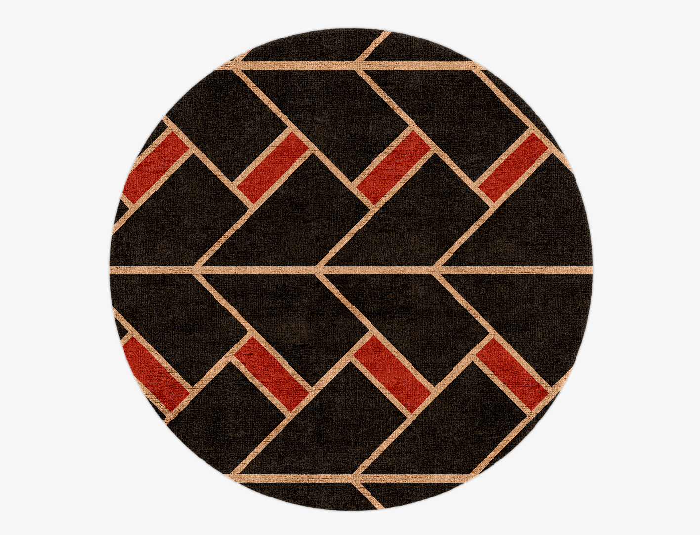 Kites Geometric Round Hand Knotted Bamboo Silk Custom Rug by Rug Artisan