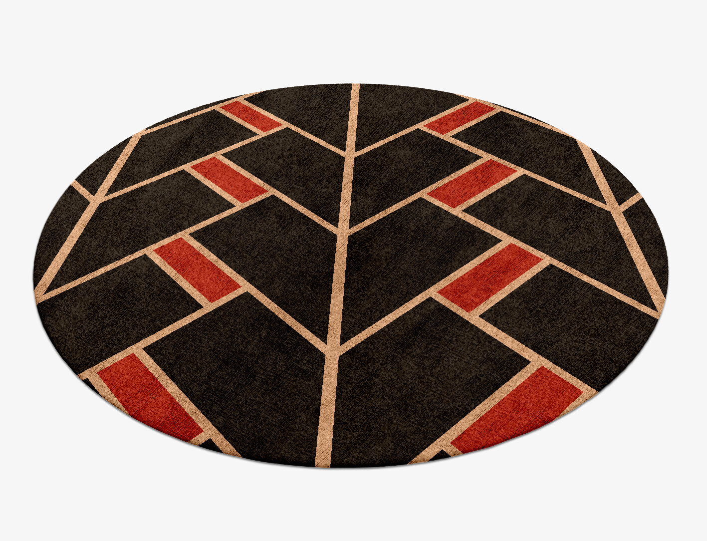 Kites Geometric Round Hand Knotted Bamboo Silk Custom Rug by Rug Artisan