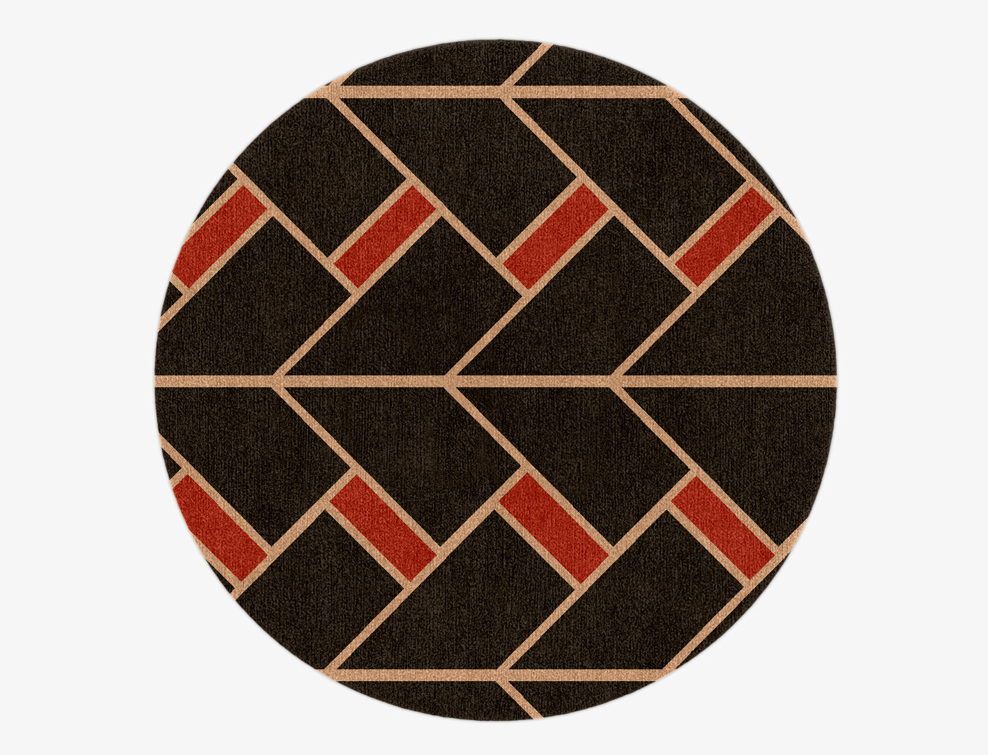 Kites Geometric Round Hand Knotted Tibetan Wool Custom Rug by Rug Artisan