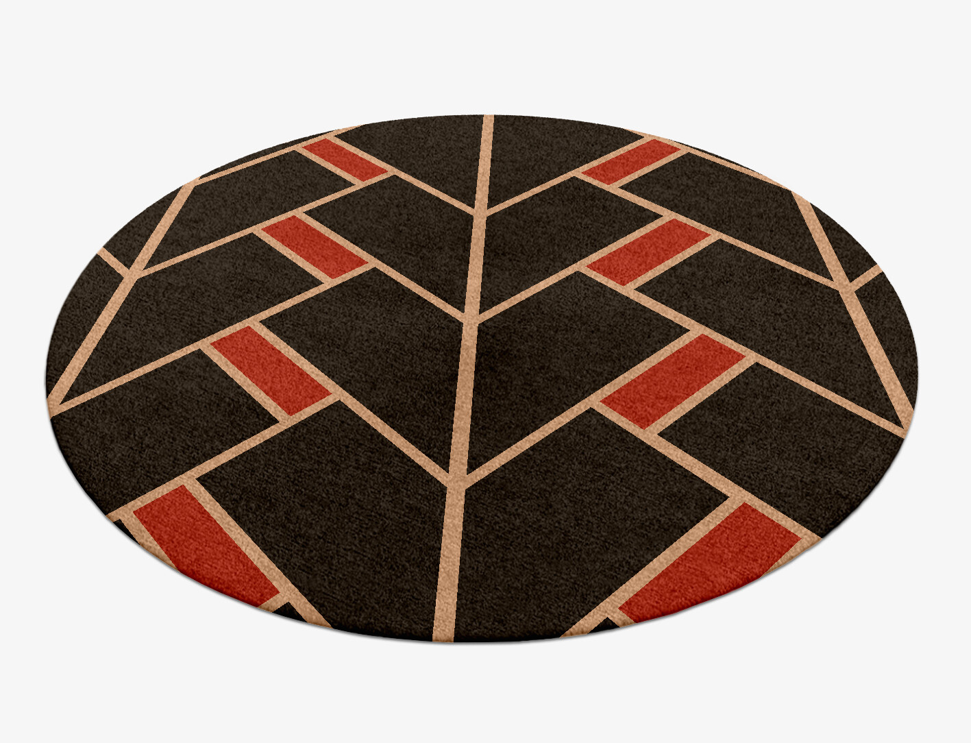Kites Geometric Round Hand Knotted Tibetan Wool Custom Rug by Rug Artisan