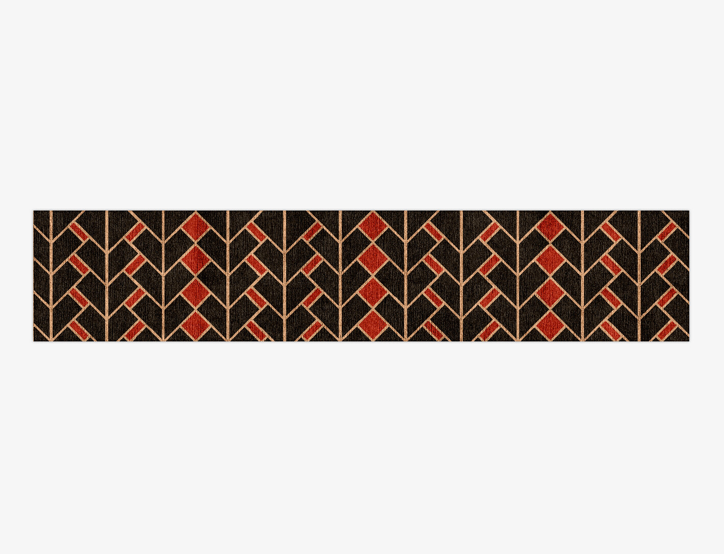 Kites Geometric Runner Hand Knotted Bamboo Silk Custom Rug by Rug Artisan